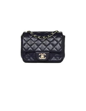 Chanel Navy Caviar Leather Mini Classic Bag